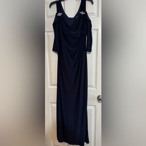 Chic Long Sleeve Navy Dress